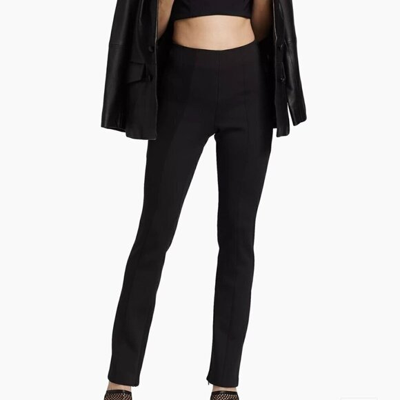 NWT Good American Black Disco Slit Front Pants - Size 4 (XL) - Picture 1 of 10